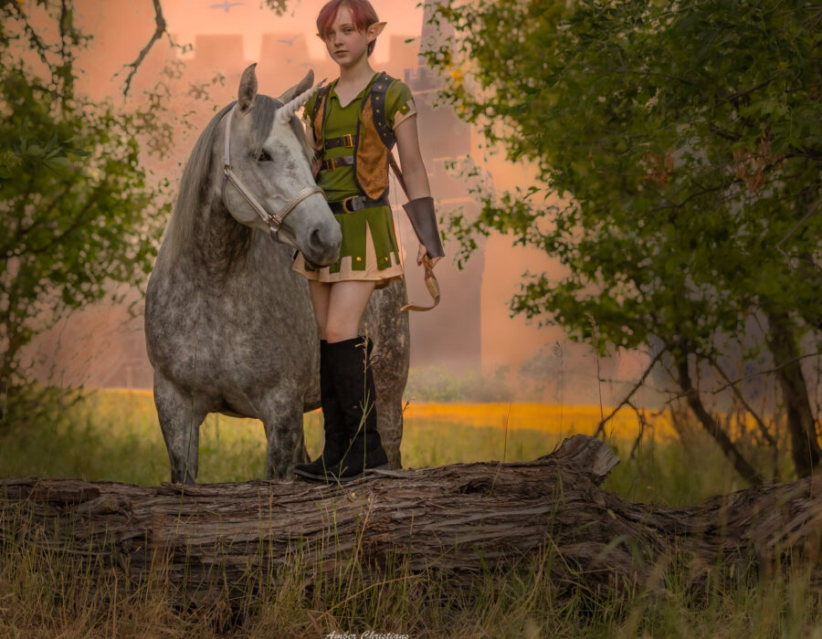 Elf and unicorn fine art Elf and unicorn fine art fantasy photo